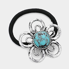 Flower Natural Stone Stretch Hair Band