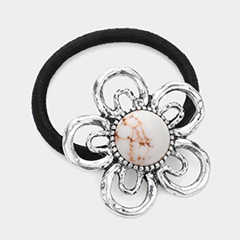 Flower Natural Stone Stretch Hair Band