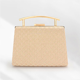 Pattern Detailed Shimmery Evening Tote / Crossbody Bag