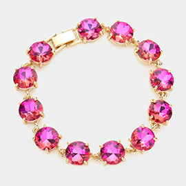 Round Stone Link Evening Bracelet