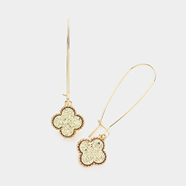 Druzy Quatrefoil Dangle Earrings