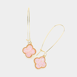 Druzy Quatrefoil Dangle Earrings