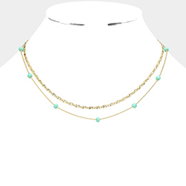 Bead Station Double Layered Necklace