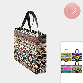 12PCS - Abstract Tribal Pattern Printed Reusable Gift Bags
