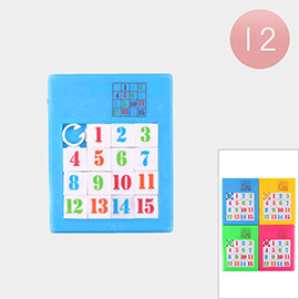 12PCS - Sliding Puzzle Numbers Teaser IQ Game Toys