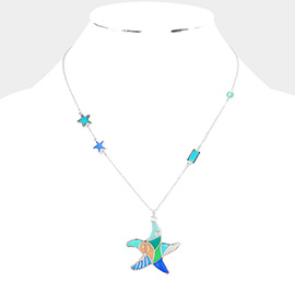 Colorful Starfish Pendant Necklace