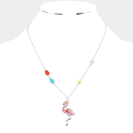 Colorful Flamingo Pendant Necklace