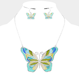 Colorful Butterfly Pendant Necklace