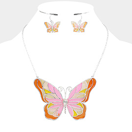 Colorful Butterfly Pendant Necklace