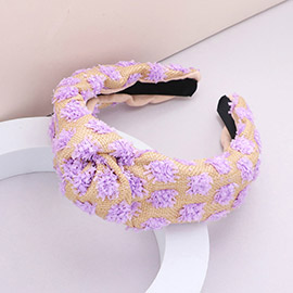 Raffia Detailed Straw Knot Burnout Headband