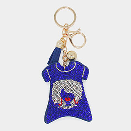 Bling Girl Accented T-Shirts Tassel Keychain