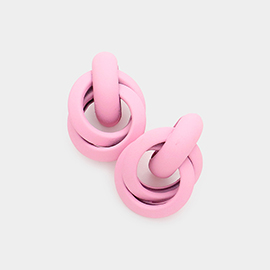 Colored Open Circle Link Earrings