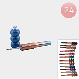 24PCS - Glittered Liquid Waterproof Eyeliners