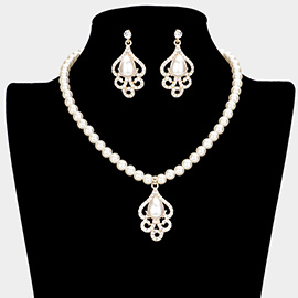 Teardrop Pearl Accented Necklace