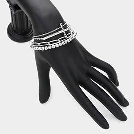 Metal Cross Multi Layered Chain Magnetic Bracelet