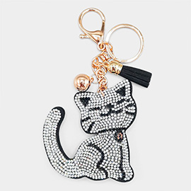 Bling Cat Tassel Keychain