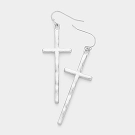 Metal Cross Dangle Earrings
