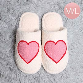 Heart Print Soft Home Indoor Floor Slippers