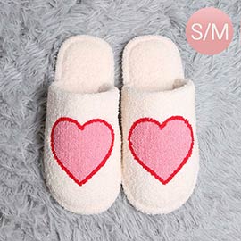 Heart Print Soft Home Indoor Floor Slippers