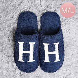 H Print Soft Home Indoor Floor Slippers