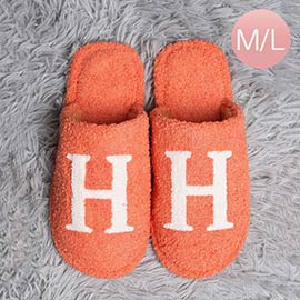 H Print Soft Home Indoor Floor Slippers