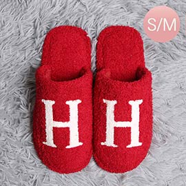 H Print Soft Home Indoor Floor Slippers