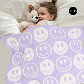 Smile Patterned Reversible Kids Throw Blanket