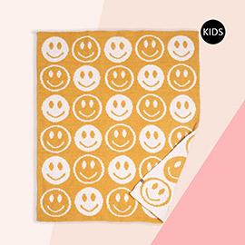 Smile Patterned Reversible Kids Throw Blanket