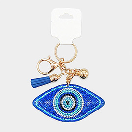 Bling Evil Eye Tassel Keychain