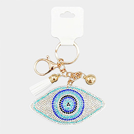 Bling Evil Eye Tassel Keychain