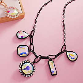 Geometric Multi Stone Station Necklace