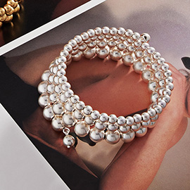 Metal Ball Cluster Coil Bracelet