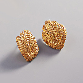 Textured Abstract Metal Earrings