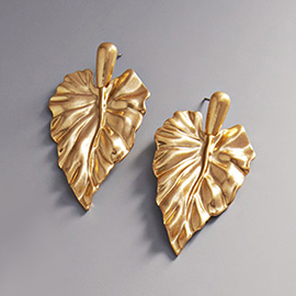 Metal Leaf Dangle Earrings