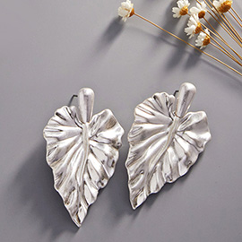 Metal Leaf Dangle Earrings