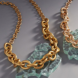 Open Metal Oval Link Necklace
