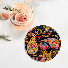 Paisley Printed Wood Coaster