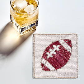 Game Day Sequin Beaded Football Coaster