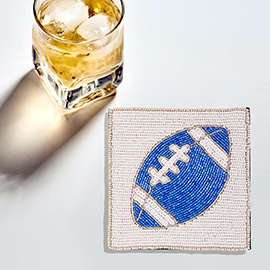 Game Day Sequin Beaded Football Coaster