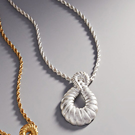 Metal Infinity Pendant Long Necklace