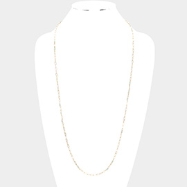 Faceted Rectangle Bead Station Long Necklace