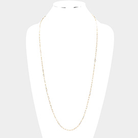 Faceted Rectangle Bead Station Long Necklace