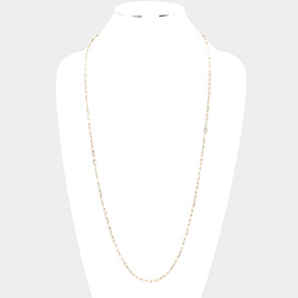 Faceted Rectangle Bead Station Long Necklace