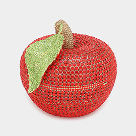 Rhinestone Paved Bling Apple Clutch Bag