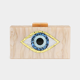 Glittered Evil Eye Celluloid Acetate Clutch / Crossbody Bag