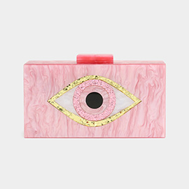Glittered Evil Eye Celluloid Acetate Clutch / Crossbody Bag