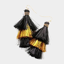 New Year Triple Tassel Layered Dangle Earrings
