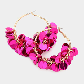 Sequin Dangle Hoop Earrings