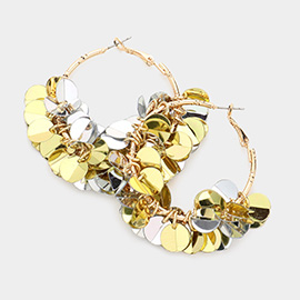 Sequin Dangle Hoop Earrings