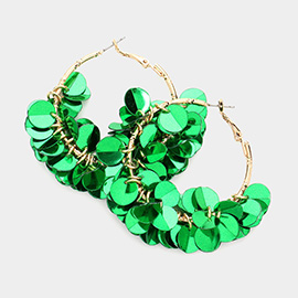 Sequin Dangle Hoop Earrings